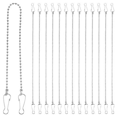 Productafbeelding van Hangkettingen met haakjes - 24 stuks - 28 cm metalen ophanging voor bloemenbakken en decoratie - zilverkleurig