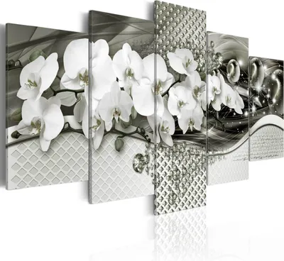 Produktbild von Leinwandbilder 200x100 cm b-A-0244-b-p Vlies Leinwandbild 5 tlg Kunstdruck modern Wandbilder XXL Wanddekoration Design Wand Bild ABSTRAKT BLUMEN ORCHIDEE