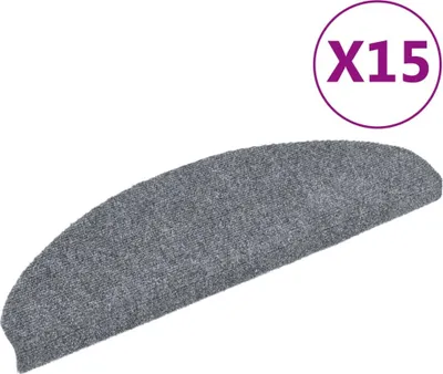 Obrázok produktu pre vidaXL Podložky na kroky Samolepiace 15 ks 65x21x4 cm Svetlo šedá Polkruhové veľké
