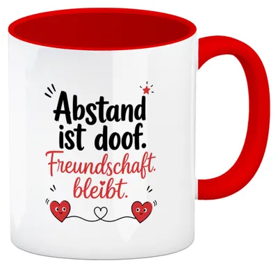 Produktbild von Kaffeebecher in rot Freundschaft - Tasse mit Freundschaftsspruch Mit Spruch: