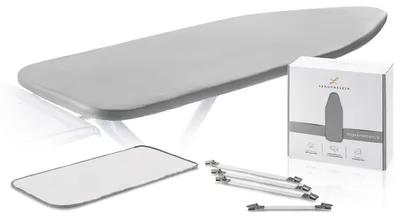 Strijkplankovertrek 120x40 cm, grau, mit Polsterung und Spannclips