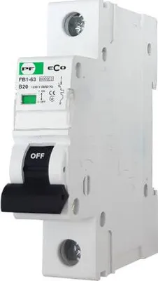 Productafbeelding van PF-FB1B1020: Eco FB1-63, enkeldelige B-karakteristiek, 20A, 6kA, AC-stroomonderbreker