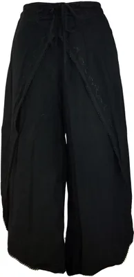 Produktbild von Palazzohose, Boho Hosenrock, Orienthose, Sommerhose - Schwarz, Damen, Viskose, Hosen