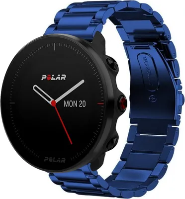 Produktbild von Strap-it Stahlarmband - Kompatibel mit Polar Vantage M Armband Ersatzarmband Edelstahl Armband mit faltschließe Sportuhr zubehör für smartwatch 22mm Armband Blau