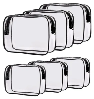 Produktbild von 6 Stück transparente Kosmetiktaschen