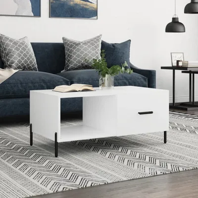 Produktbild von The Living Store Couchtisch Weiß 90x50x40 cm Holzwerkstoff