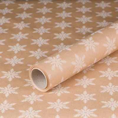 Produktbild von Geschenkpapier für Weihnachten, Schneeflocke, Weiß, 0,70 x 10 m