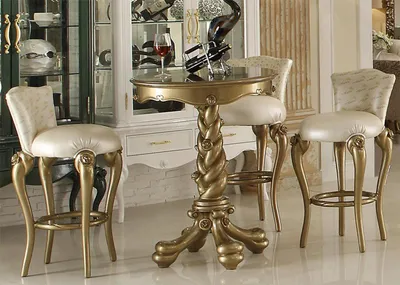 Produktbild von Barhocker Stuhl Sessel Bar Hausbar für Theke Tresen Barschrank Barock Rokoko Neu
