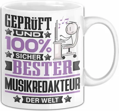 Produktbild von Musikredakteur Geschenk Lustiger Spruch für Musikredakteur Geschenkidee Bester Musikredakteur Der Welt (Weiß)