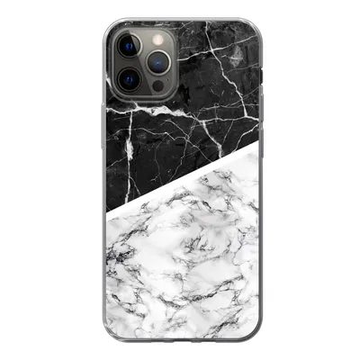Produktbild von MuchoWow® Handyhülle Schutzhülle Hülle für iPhone 13 Pro Marmor - Schwarz - Weiß Silikon Softcase Handy Hülle - Handy-Tasche