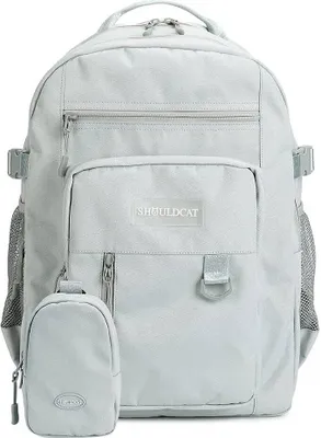 Produktbild von Beiläufig Rucksack Schulranzen mit 15,6 Zoll Laptopfach Schultaschen mit Handytasche Mädchen Junge Kinderrucksack für Universität Reisen Freizeit, grau