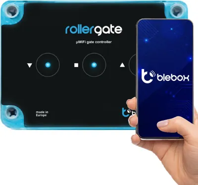 Immagine prodotto di BleBox rollerGate - blebox µWiFi Protocollo radio: μWiFi, compatibile WLAN, 802.11g, Frequenza radio: 2,4 GHz, Codice articolo: rollerGate, Codice EAN: 5900168580275, API: sì