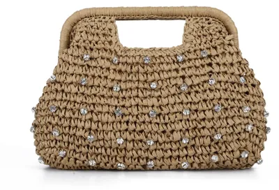 Immagine prodotto di Solidchoice - Borsa a tracolla bohémien con strass e spallina