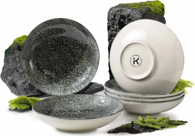 Obrázok produktu pre KONSIMO sada tanierov MERCURO, vyrobená v EÚ, (6-dielna), pre 6 osôb, porcelán, vhodné do umývačky riadu, vhodné do mikrovlnnej rúry, 6x tanier na polievku