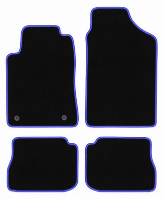 Produktbild von Velours-Fußmatten für Peugeot 605 1989-1999 (Limousine) – 4-tlg, Schwarz/Blau, passgenau – Wielganizator CARLUX