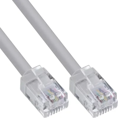 Image de Câble circulaire modulaire InLine® RJ12, mâle/mâle, 6 conducteurs, 6P6C, 3 m