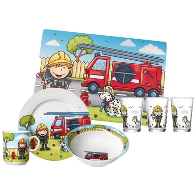 Produktbild von Ritzenhoff & Breker FEUERWEHRMANN BERNIE Geschirr-Set mit Kinderbecher 7-teilig