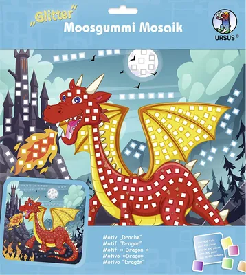 Produktbild von URSUS Moosgummi-Mosaik "Glitter - Drache"