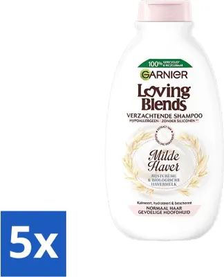 Immagine prodotto di Garnier Loving Blends Shampoo delicato all'avena 300 ml - Confezione risparmio - 5 pezzi