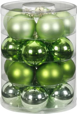 Produktbild von Weihnachtskugeln Glas 6cm, 20 Stück, Farbe:Sparkling Nature - grün hellgrün