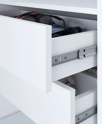 Produktbild von Schwebetürenschrank DIVER , 3-türig Schrank 200 cm Kleiderschrank mit  Schubladen, und 3D-Lamellen
