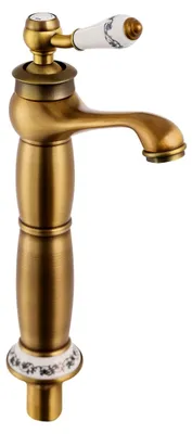 Produktbild von Retro Waschtischarmatur aus Messing für Bad und Küche, antiker Einhebelmischer in Gold