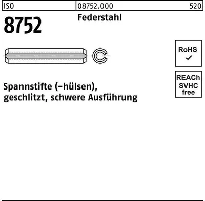 Produktbild von Reyher  Spannstifte ISO 8752 Federstahl 20 x 130 (10 Stück)