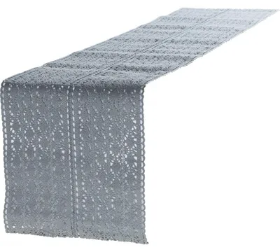 Zdjęcie produktu dla Blyco Mirthe, Prostokątny, Szary, Bawełna, Bieżnik, 30 x 140 cm
