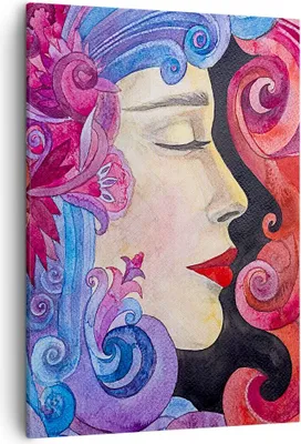 Produktbild von Bild auf Leinwand - Leinwandbild - Einteilig - Frau Abstraktion - 50x70cm - Wand Bild - Wanddeko - Wandbilder - Leinwanddruck - Kunstdruck - Wanddekoration - Leinwand bilder - Wandbild - PA50x70-4005