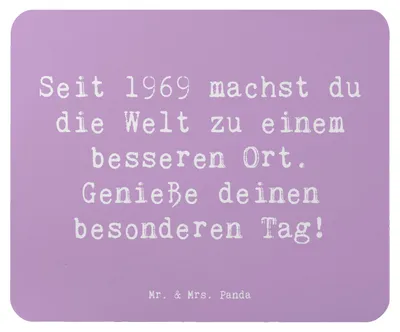 Produktbild von Mr. & Mrs. Panda Mauspad Spruch 1969 Geburtstag - Lavendeltraum - Geschenk, Mousepad, mousematte, Alter, Geburtstagsgeschenk Ideen, Geburtsjahr, Mouse Pad, laptop, pc