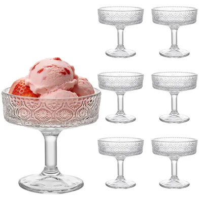Dessertgläser-Set 6er, 300 ml, Glas mit Fuß, Eisbecher
