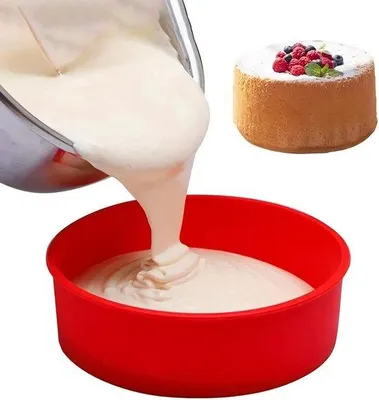 Produktbild von Silikonische Bakvorm 25 cm für Torte, Käsekuchen und Regenbogenkuchen, geeignet für Airfryer und wiederverwendbar