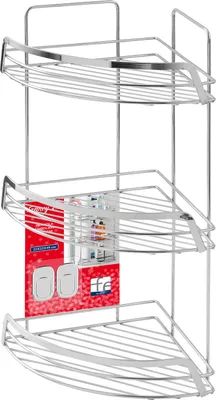 Immagine prodotto di Mensola angolare per doccia 2 ripiani in acciaio cromato Francy 2.0 Angolare - 3 ripiani - L22xP22xH49 cm