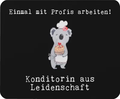 Produktbild von Mr. & Mrs. Panda Mauspad Konditorin Leidenschaft - Schwarz - Geschenk, Lustig, laptop, Spruch, computer, Confiseurin, Mousepad, pc, Mouse Pad, Witzig