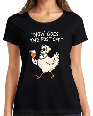 Produktbild von Now Goes The Post Off Huhn Aperol Spritz Wein Lustig Denglish Damen T-Shirt, Schwarz, M