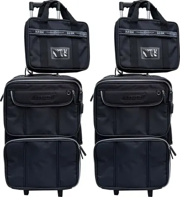 Produktbild von 2x Reisekoffer mit Notebook-Tasche | Reisetrolley 63x39x24cm mit Teleskopgriff & Rollen | Business Koffer mit Kleiderfach & Unterlagenfach | Stabil & leicht 4,36kg