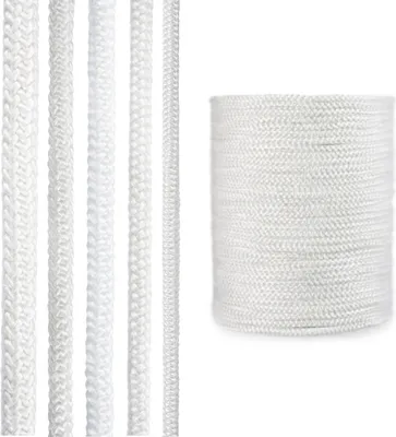 Produktbild von STEIGNER Ofendichtschnur Kamindichtung aus GLASFASERN, hitzebeständig bis 550°C, Weiss, 50m, 12mm, SKD02