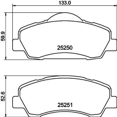 Produktbild von HELLA Bremsbeläge Satz Vorne Bremsklötze passend für PEUGEOT 308 SW II 8DB 355 040-561