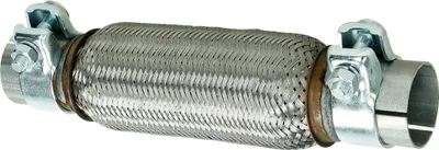 Obrázek produktu pro ECD Germany Univerzální ohebná trubka se 2 svorkami, 50x200 mm, z nerezové oceli, blokování, montáž bez svařování, ohebná trubka, ohebná kusová vlnitá trubka, výfukový systém Y-trubka