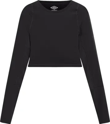 Image de Umbro - Débardeur court "Pro" pour femme - Entraînement Manches Longues UO2397 (38 FR) (Noir)