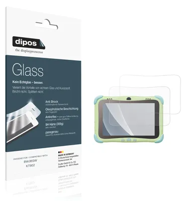Produktbild von 2x Schutzfolie für BWJBSW KT802 matt - Anti-Shock 9H Folie dipos Glass Kunststoffglas