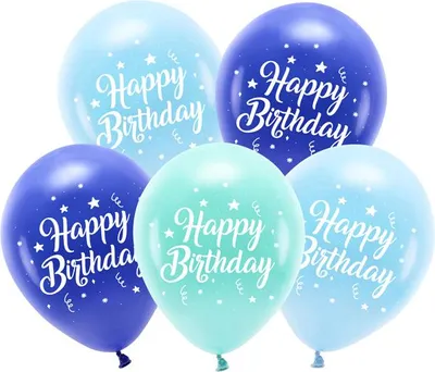 Obrázok produktu pre PartyDeco ECO26P-201-001-5, Hračkársky balón, Latex, Modrá, Farba mäty, Námorná, Obrázok, Narodeniny, Univerzálne