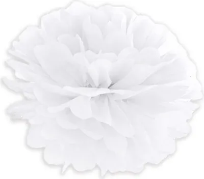 Image de Pompon décoratif en papier 30 cm blanc pour événements