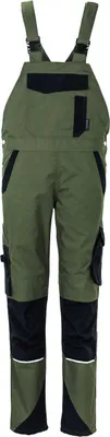 Produktbild von Größe 52 Planam Norit Damen Latzhose oliv schwarz Modell 6535