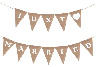Produktbild von Just Married Girlande Jute Boho Banner 400 cm für Hochzeiten