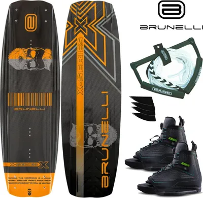 Produktbild von BRUNELLI CARBON Wakeboard Package 138 cm Wake Binding Wakeboardbindung Cable Board - Groesse: S-M (38-42)