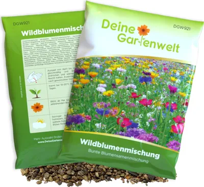 Produktbild von Wildblumenmischung - 100 g Samen für Wildblumenwiese - Saatgut für bunte Blumenwiese