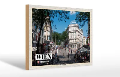 Produktbild von Holzschild Reise Wien Österreich Mariahilfer Straße 30x20cm
