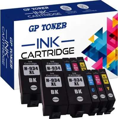 A box of GP Toner ink cartridges with several cartridges displayed in front.