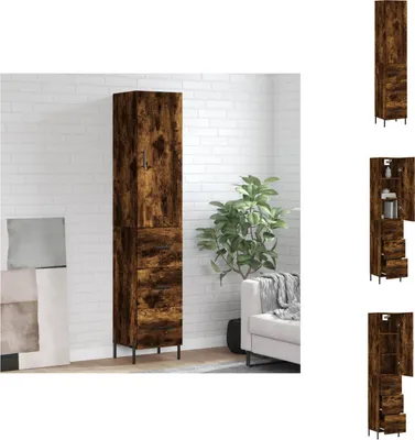 Produktbild von vidaXL Highboard Räuchereiche 34,5x34x180 cm Holzwerkstoff -  Sideboards